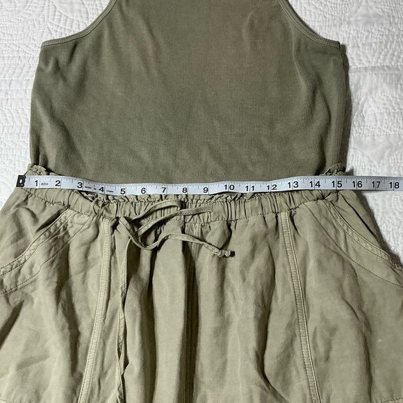 Anthropologie Daily Practice Dress Tank Twofer Midi Moss Boho Vacay,Size Large - Picture 11 of 15